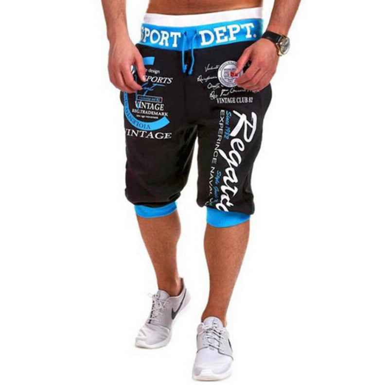 Proginės, trumpai supjaustytos hiphopo kelnės su užrašais