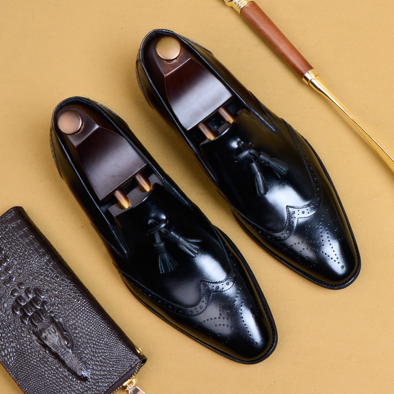 Hogaza de piel de vacuno europea y americana con cintura baja y punta plana