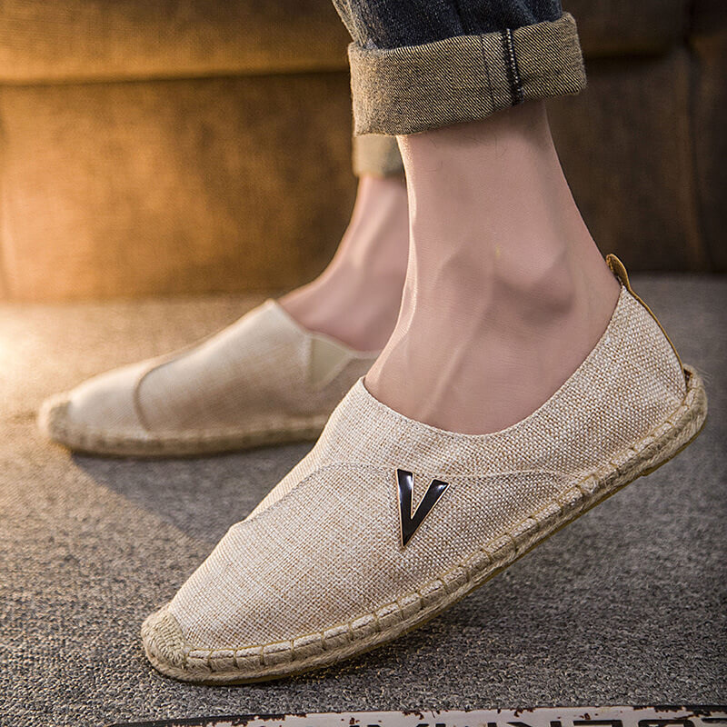 Calzado casual de lino para hombre