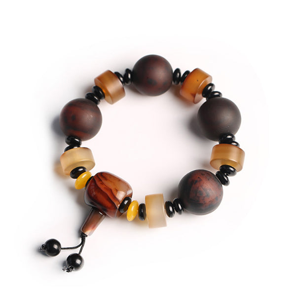 Pulsera de perlas de ágata mate para hombre