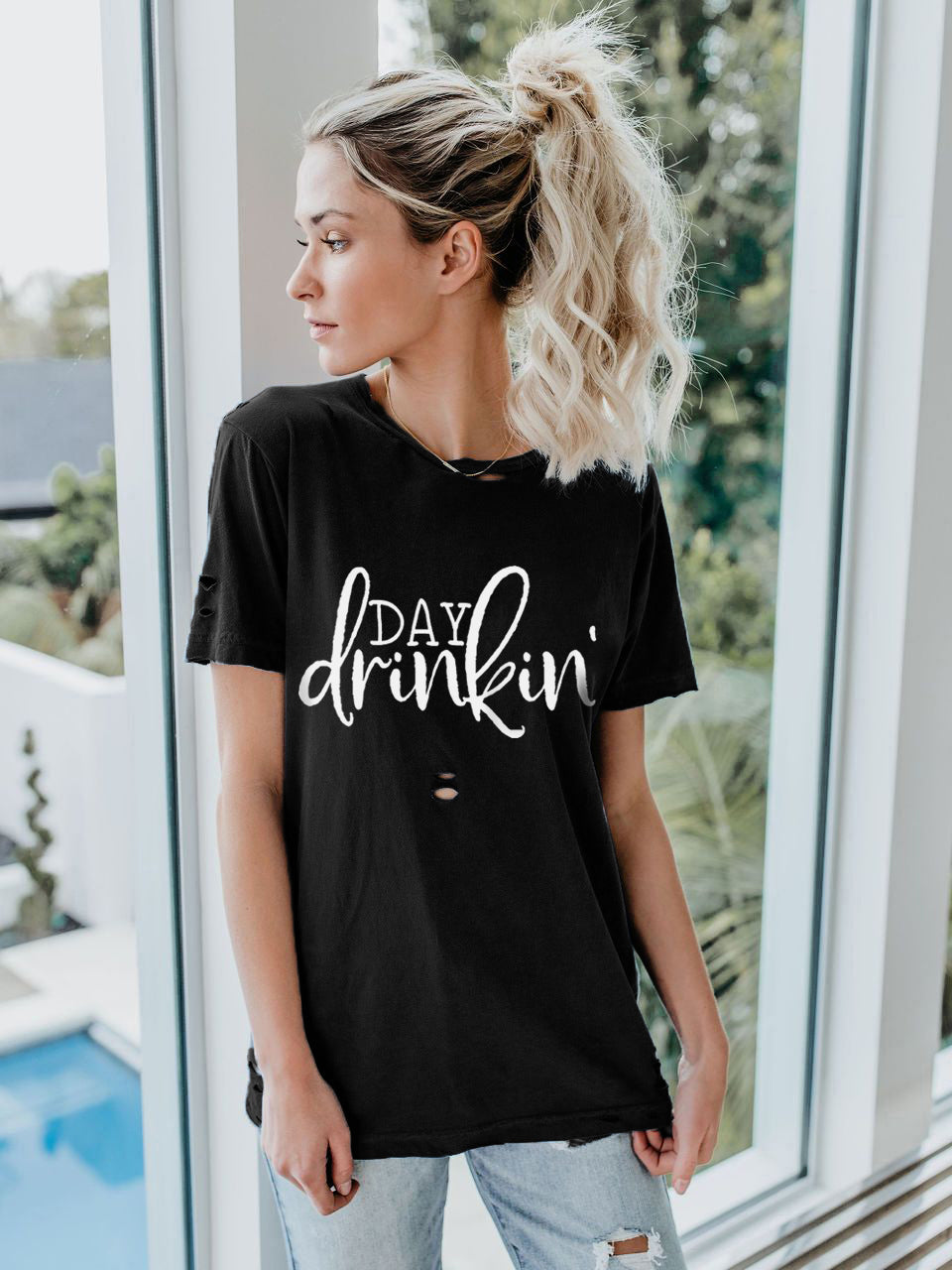 Camiseta informal estampada Day Drinkin