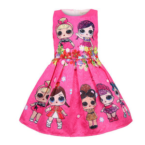 Cartoon seamless pattern sleeveless dress