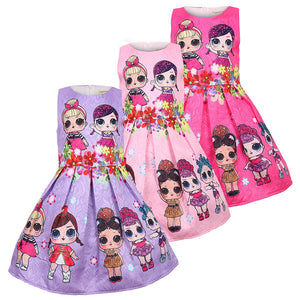Cartoon seamless pattern sleeveless dress