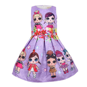 Cartoon seamless pattern sleeveless dress