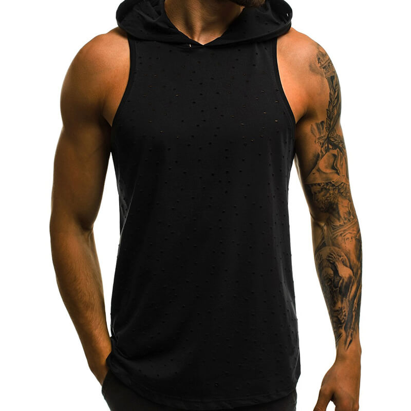 Mezcla de algodón sin mangas, cómoda y casual, para hombres