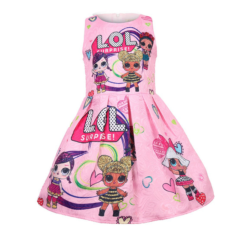 Cartoon seamless pattern sleeveless dress
