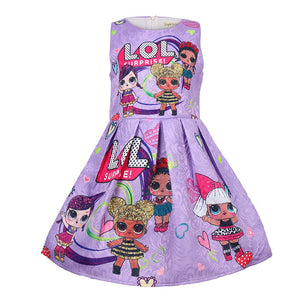 Cartoon seamless pattern sleeveless dress