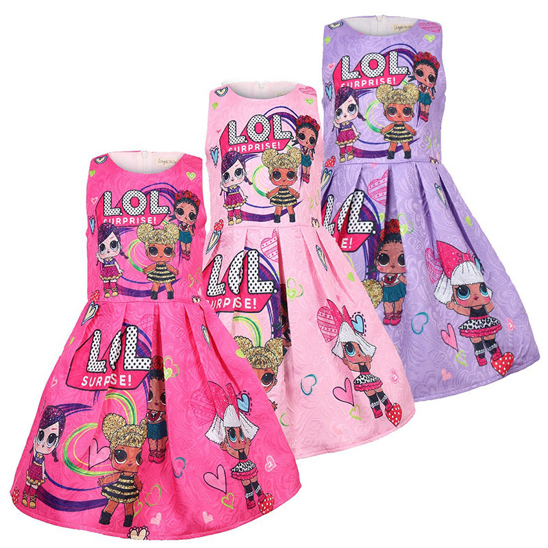 Cartoon seamless pattern sleeveless dress