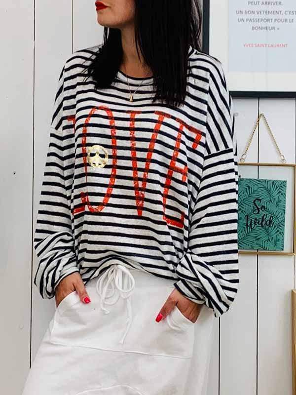 Camiseta con carta de amor de talla grande
