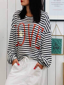 Camiseta con carta de amor de talla grande
