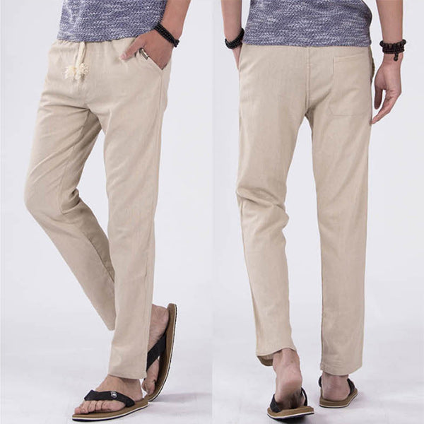 Calzoncillos de algodón y lino rectos para hombres