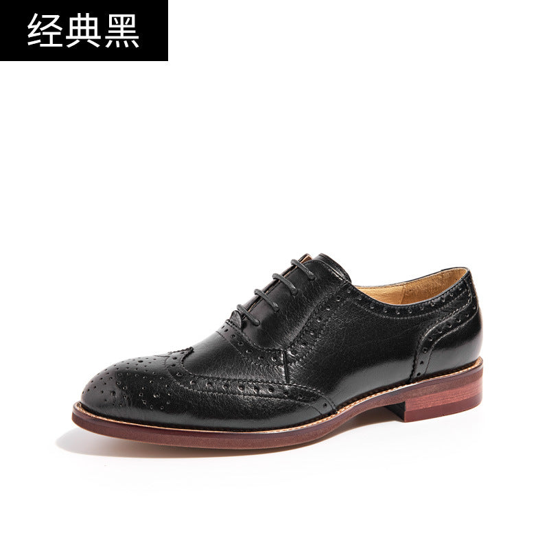 Zapatos brogue de cuero marrón / negro