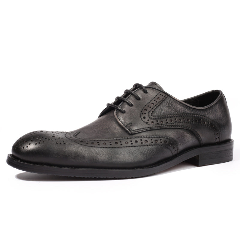 Sactino Brogue Lederschuhe in Braun / Schwarz
