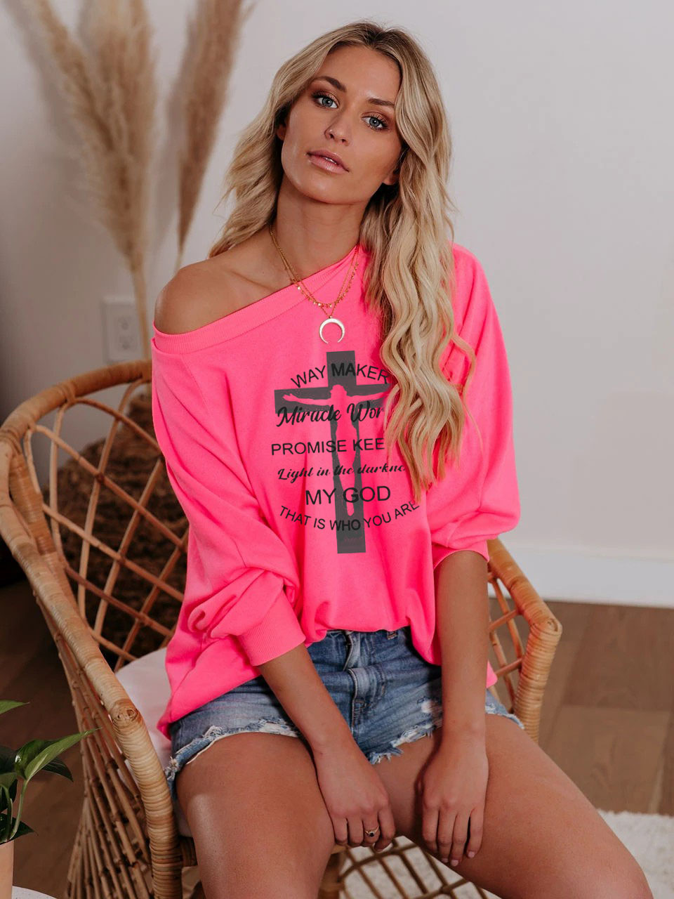 Women&#39;s Way Maker Songtexte Faiths schulterfreies Oberteil