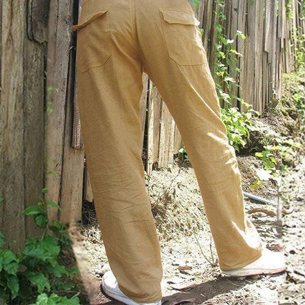 Pantalones sueltos de lino para hombres