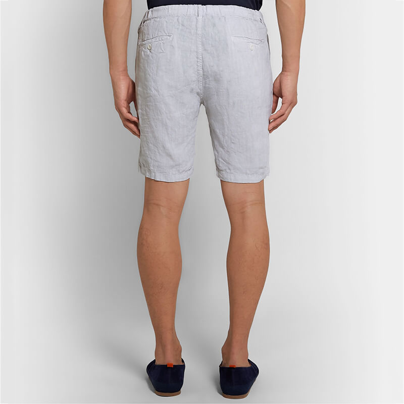 Cremallera de cordón cómoda, suelta y suave para hombres, pantalones cortos de lino ecológicos