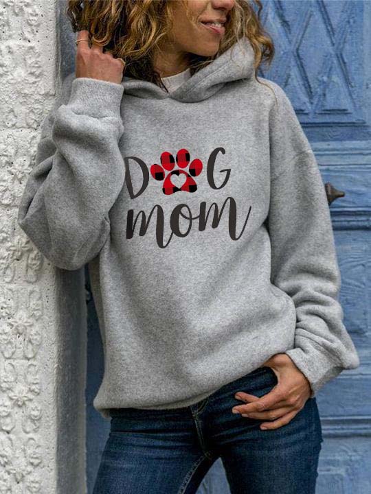 Dog Mom Buffalo Plaid Kapuzenpullover