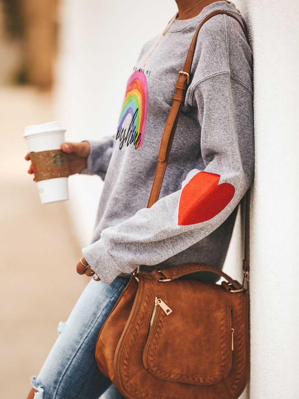 Frauen Sie sind mein Sonnenschein Regenbogen Liebe drucken Sweatshirt