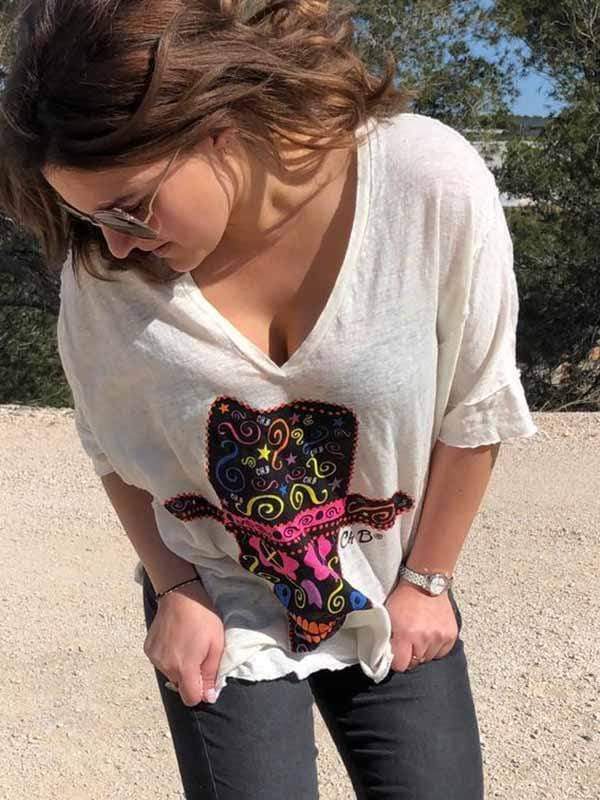 Hat Skull Print T-shirt