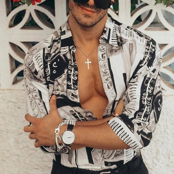 Camisas de fiesta estampadas para hombres