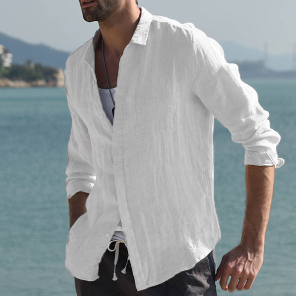 Herren Langarmhemd aus weichem, atmungsaktivem Leinen