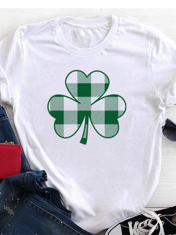 Camiseta de mujer con estampado de trébol