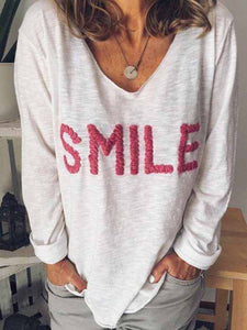 SMILE Langarm T-Shirt