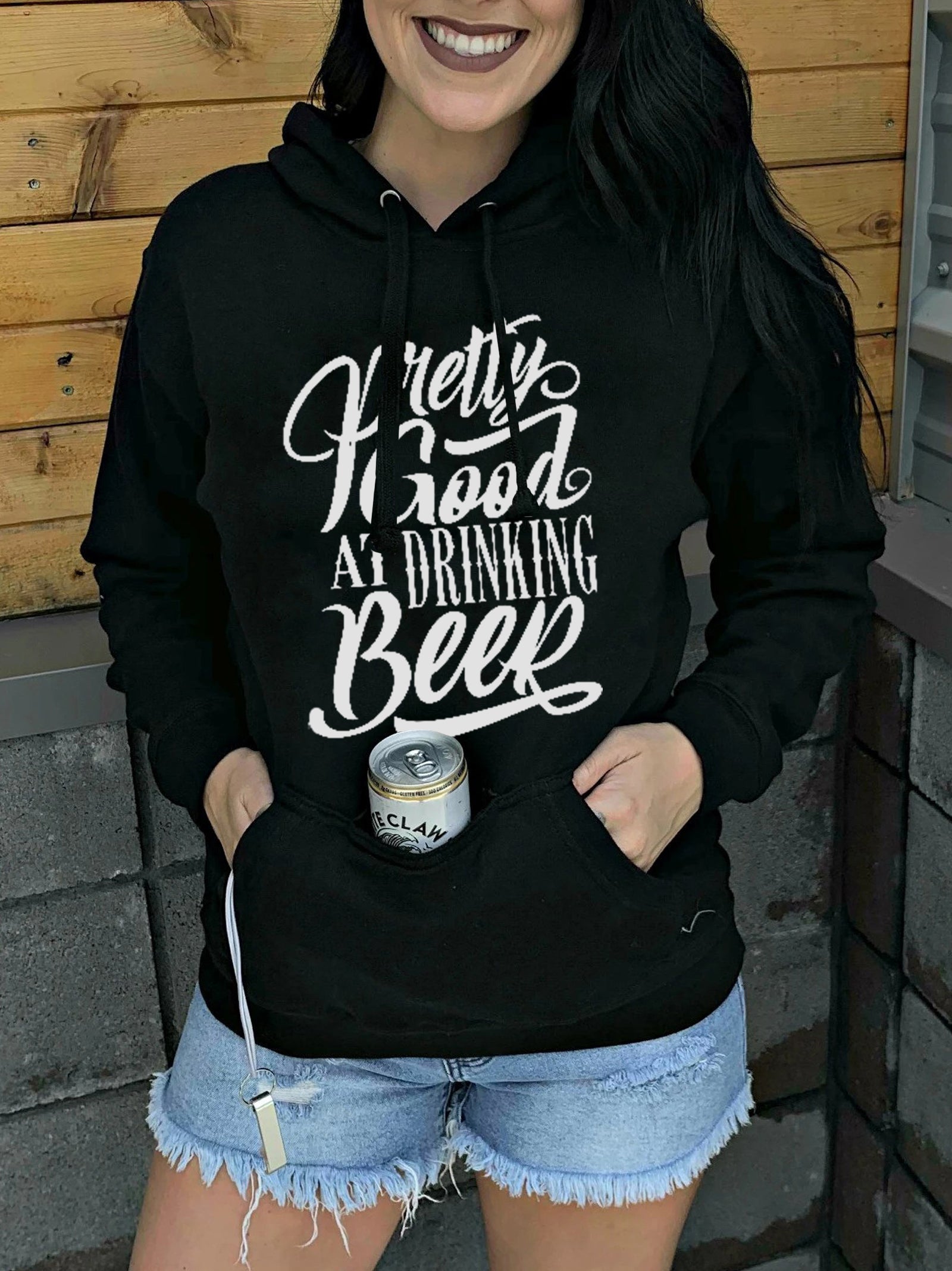 Ziemlich gut darin, Hoodies mit Bierdruck zu trinken