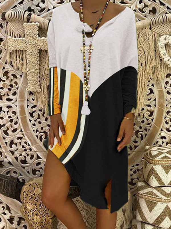 Vestido de costura con cuello en V