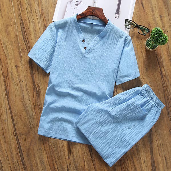 Shorts de hombre de algodón retro y lino.