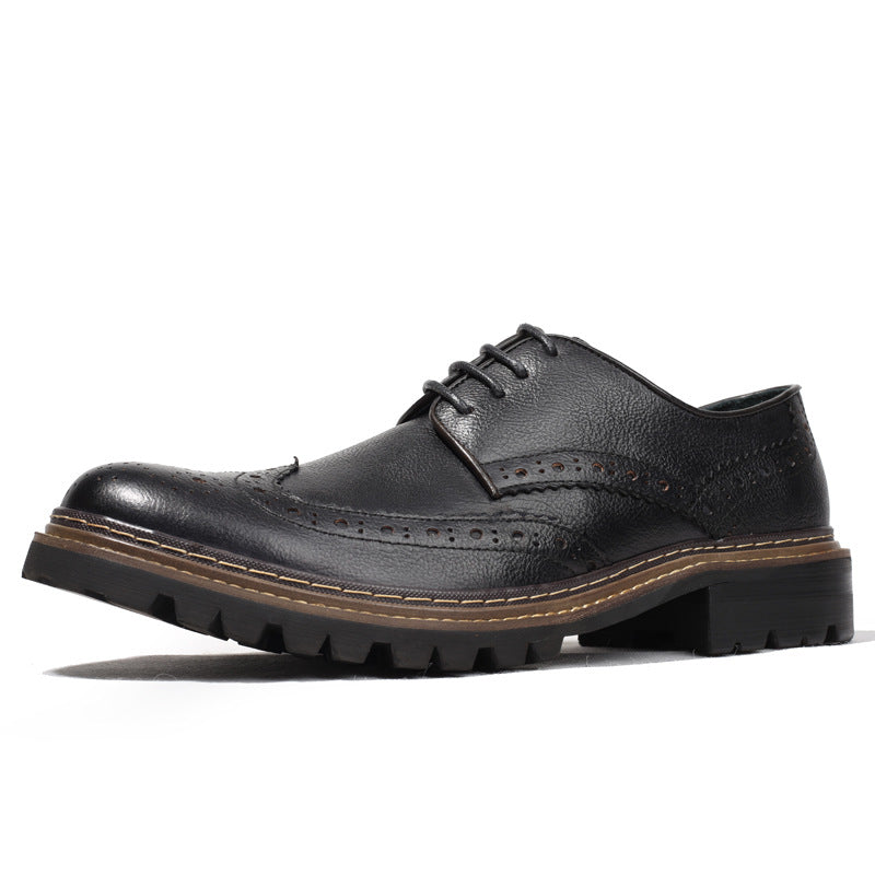 Sactino Brogue zapatos de cuero marrón / negro