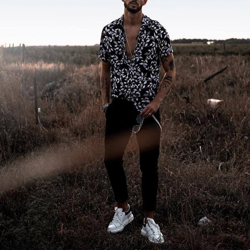 Camisas de manga corta casuales de estilo urbano para hombre