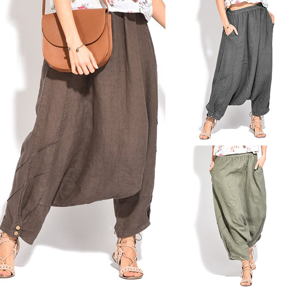 Pantalones harem de color natural para mujer