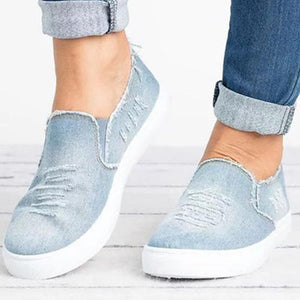 Women's easy wear Low Top Denim Flats