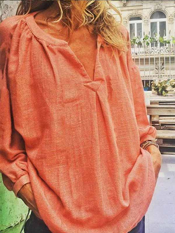 Blusa suelta con cuello en V