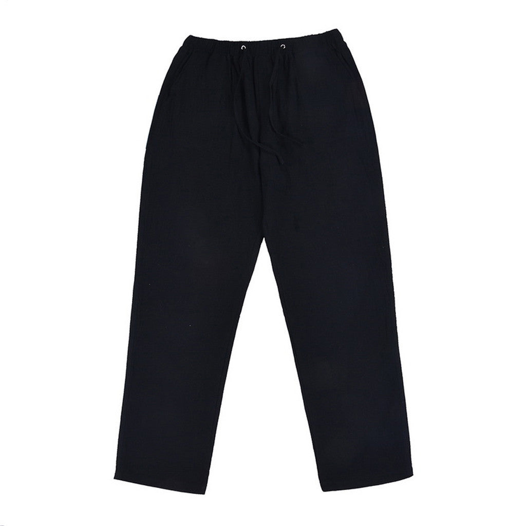 Pantalones grandes de lino para hombre