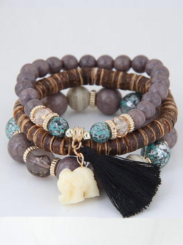 Brazalete de múltiples capas de chuleta bohemia salvaje