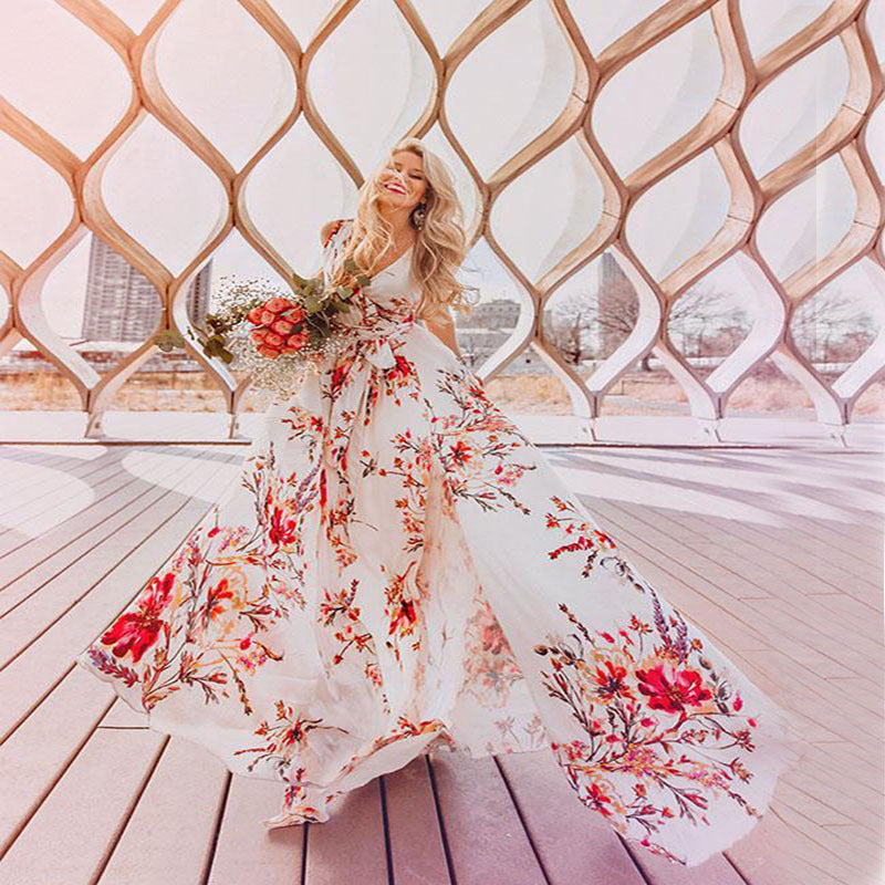 Boho Vacation Beach Print Ärmelloses Kleid