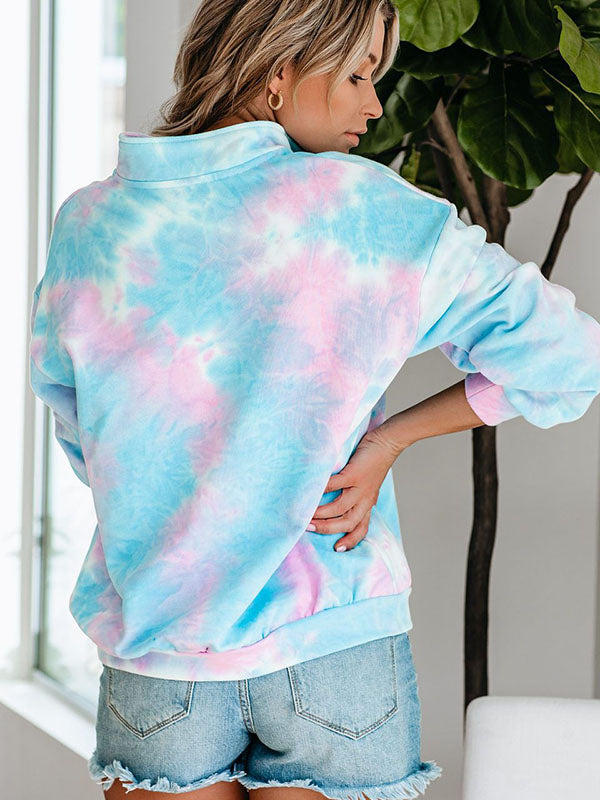 Mama Baumwolle Tie Dye Zip Sweatshirt