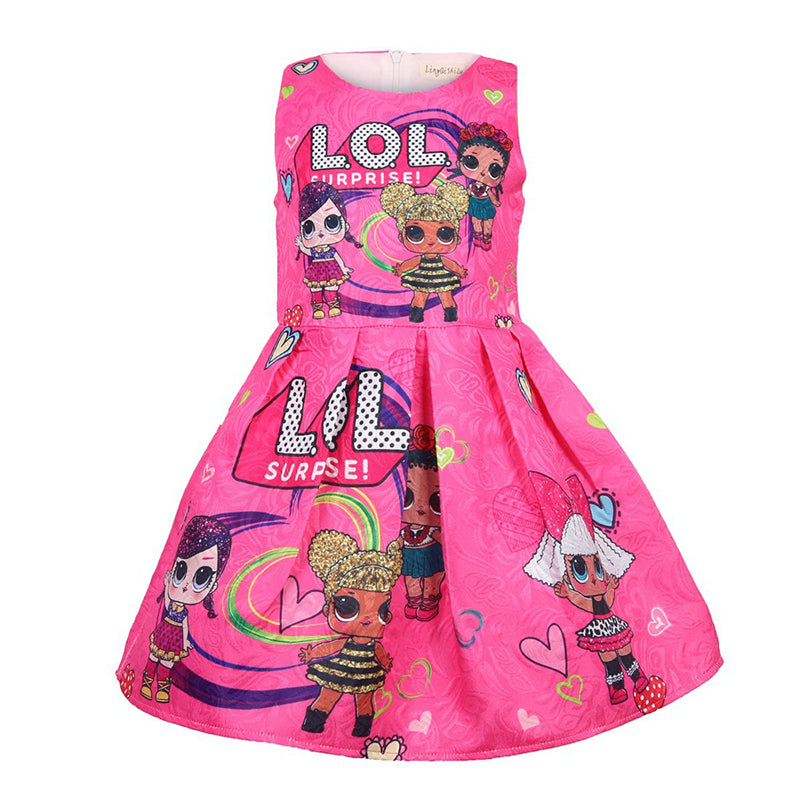 Cartoon seamless pattern sleeveless dress