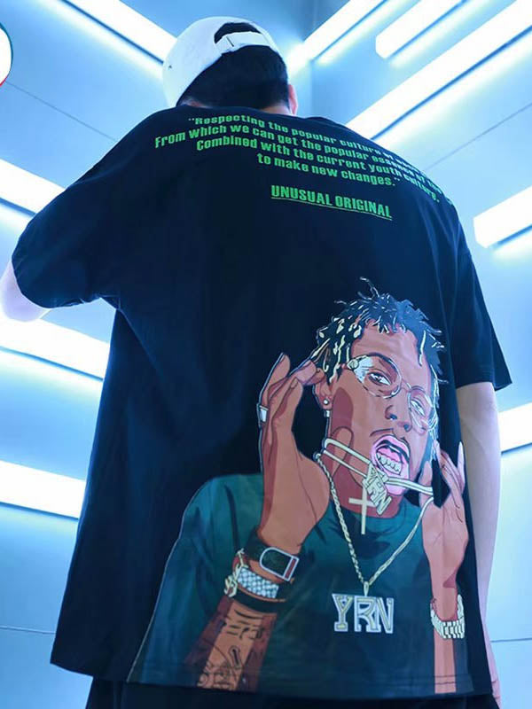 Camiseta de hombre con un personaje de dibujos animados estampado