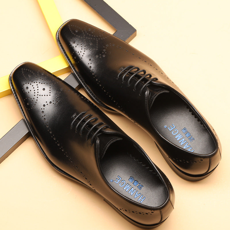 Sactino Brogue zapatos de cuero en negro / café