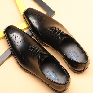 Sactino Brogue zapatos de cuero en negro / café