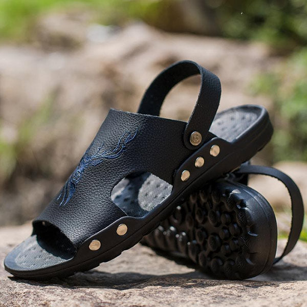 Sandalias y zapatillas casuales retro antideslizantes y resistentes al desgaste para hombres con un fondo suave