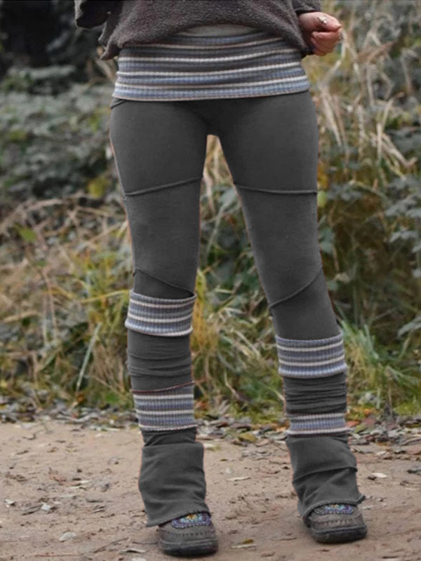 Para las mujeres, retrospectivas leggings elásticos de cintura alta gruesos de doble capa