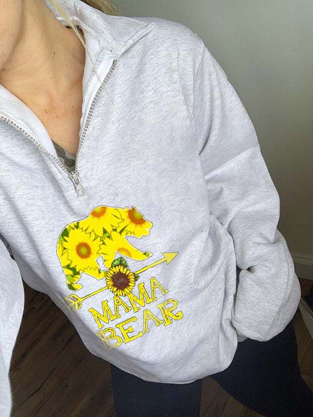 Mama Bär Sonnenblumen Reißverschluss