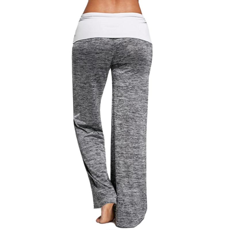 Pantalones casuales de yoga de pierna ancha que combinan con el color