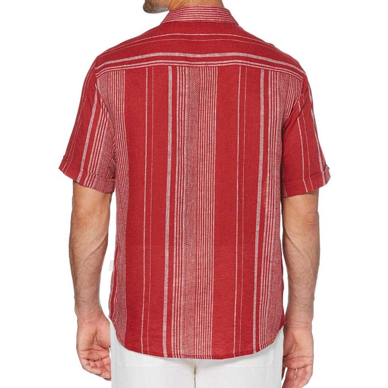 Herren Casual Summer Lightweight Cool Atmungsaktives Kurzarm-Baumwoll-Leinenhemd