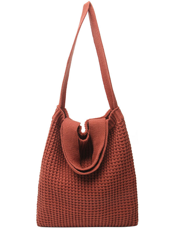 Moteriškas vilnonis megztas pečių krepšys