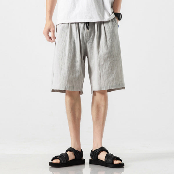 Lace Up Casual Leinen Shorts für Herren